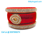 Red Colour Silk Thread Bangles