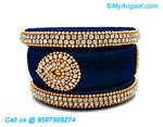 Dark Blue Colour Silk Thread Bangles