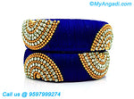 Royal Blue Colour Silk Thread Bangles