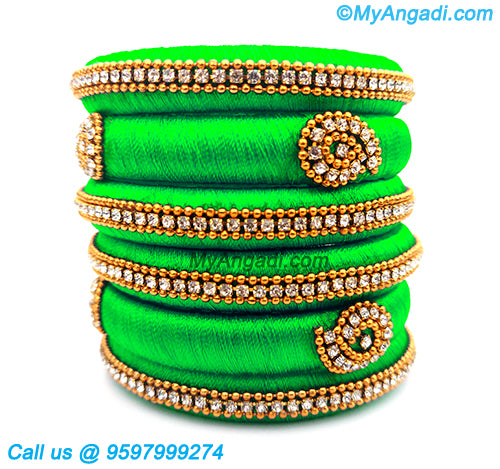 Lime Green Silk Thread Bangles