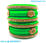 Lime Green Silk Thread Bangles