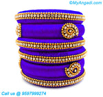 Violet Colour Silk Thread Bangles
