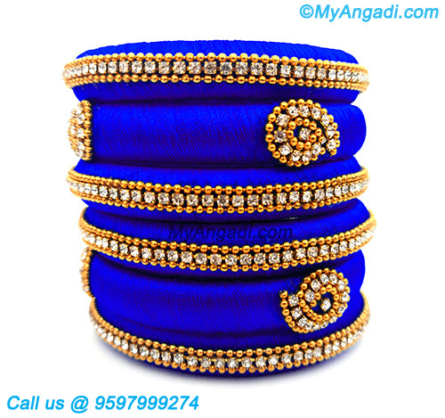 Royal Blue Colour Silk Thread Bangles