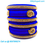 Royal Blue Colour Silk Thread Bangles