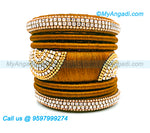 Kakki Colour Silk Thread Bangles