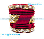 Maroon Colour Silk Thread Bangles
