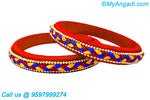 Red Colour Silk Thread Bangles