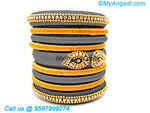 Grey Colour Silk Thread Bangles