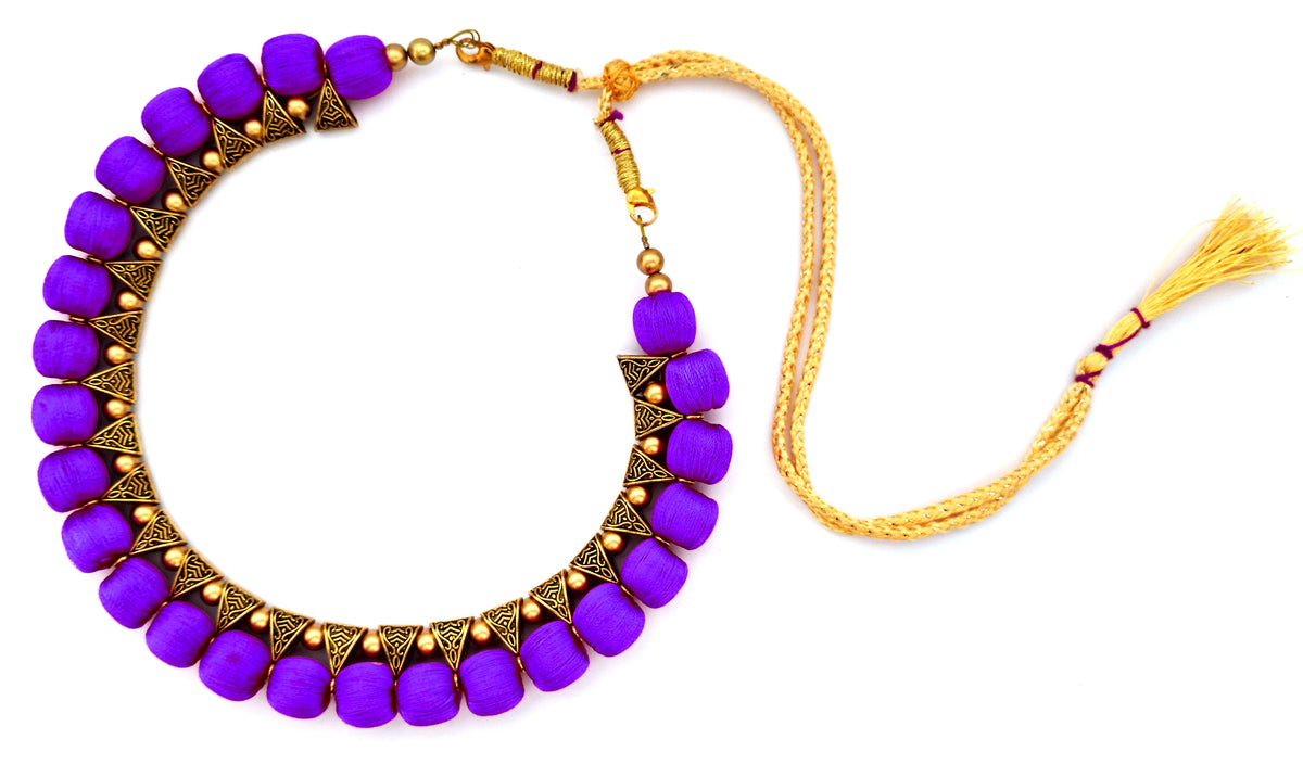 Youth Violet Silk Thread Necklace