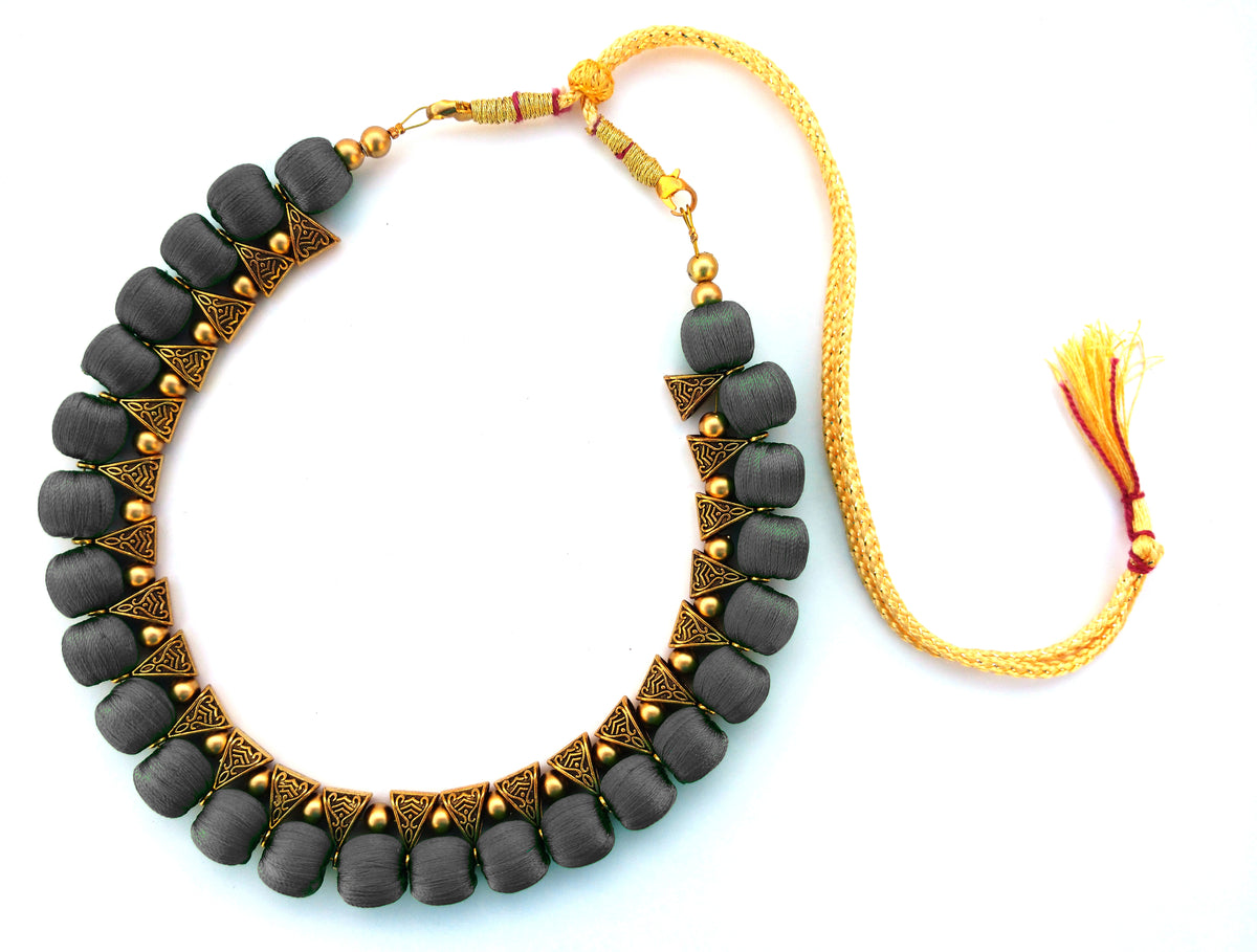 Youth Grey Silk Thread Necklace