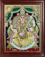 Ganesh, Lakshmi, Balaji, Saraswathi and Murugan Tanjore Painting Embedded with AD Stones - 12x10 inches
