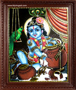 Baby Butter Krishna Tanjore Paintings