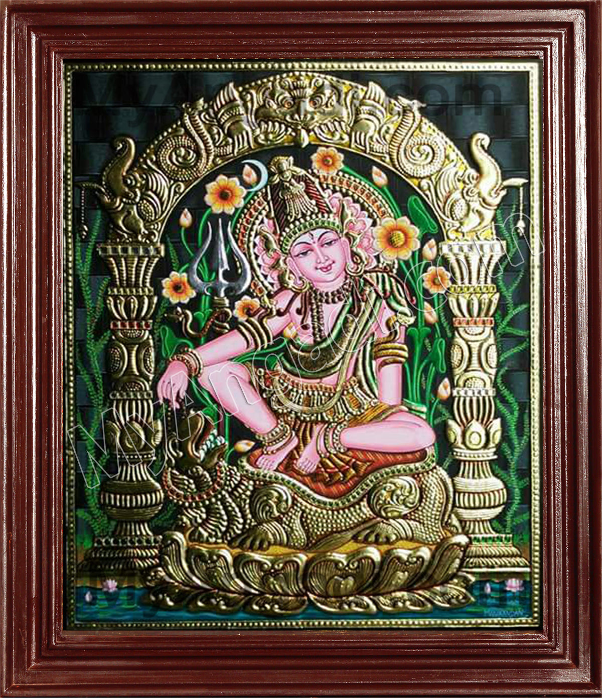 Lord Siva in Indonesia Style Tanjore Paintings