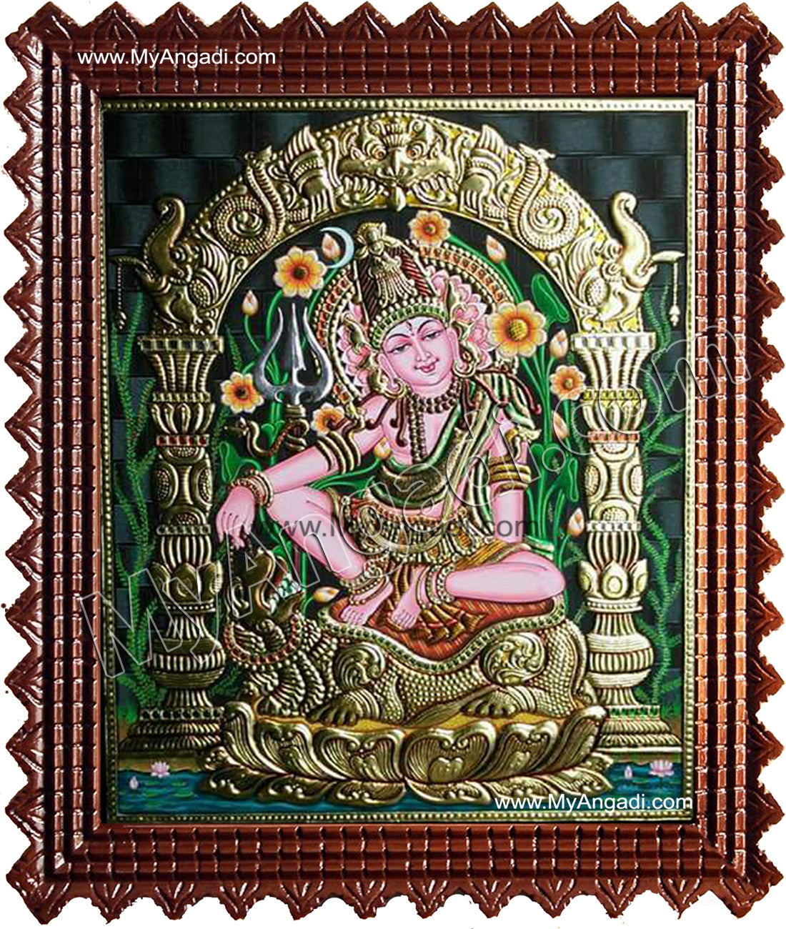 Lord Siva in Indonesia Style Tanjore Paintings