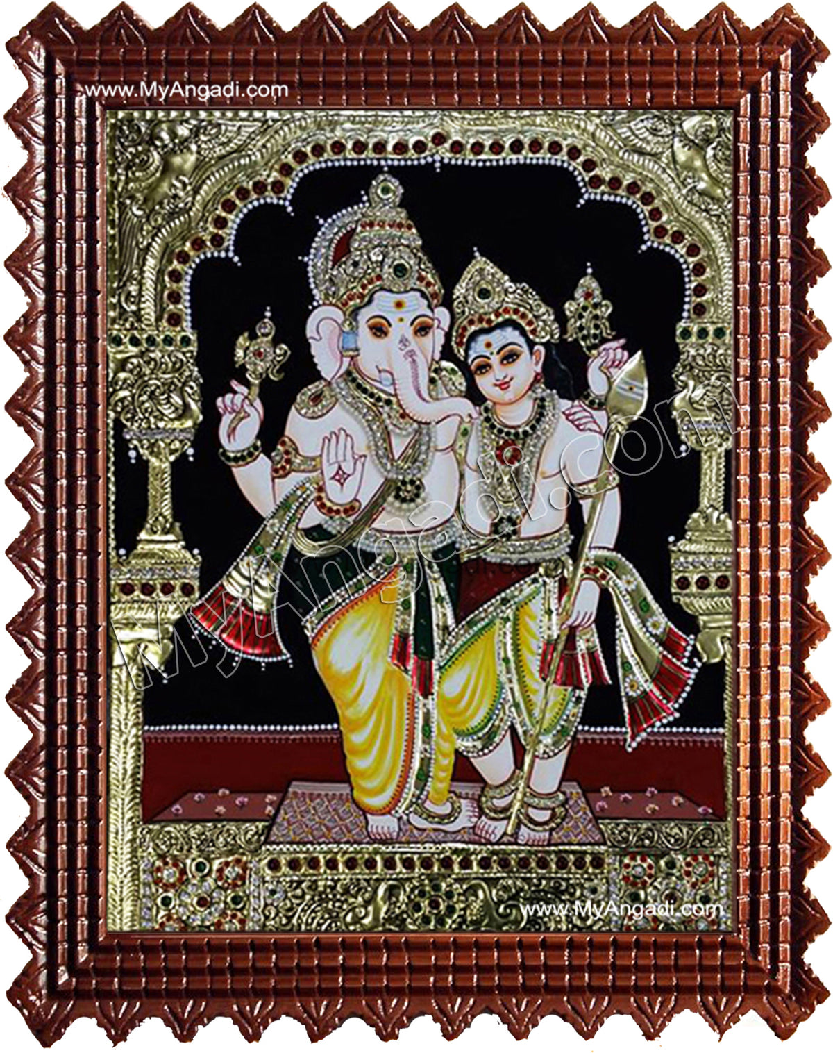 Ganesha and Murugan Tanjore Paintings