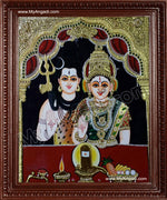 Shiva and Parvathi Devi Tanjore Paintings