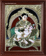 Yasodha Feeding Krishna Tanjore Paintings