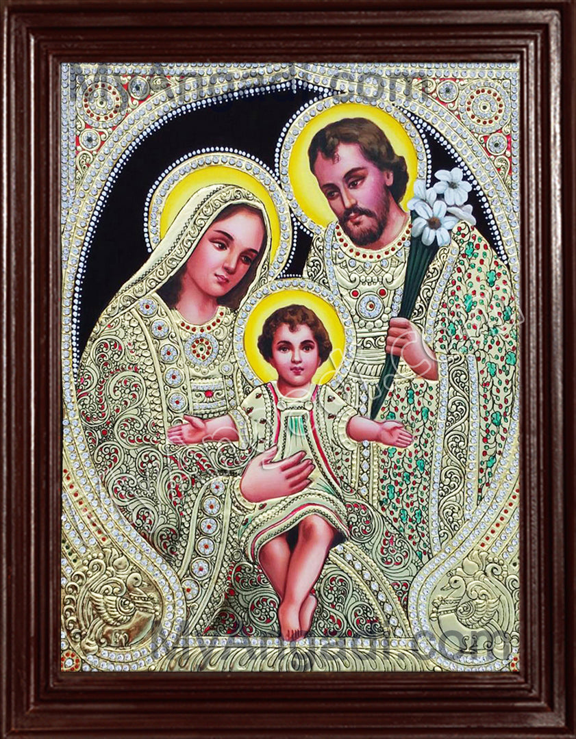 Jesus, Mary and Joseph Tanjore Paintings
