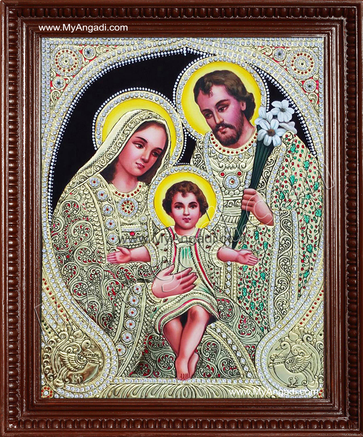 Jesus, Mary and Joseph Tanjore Paintings