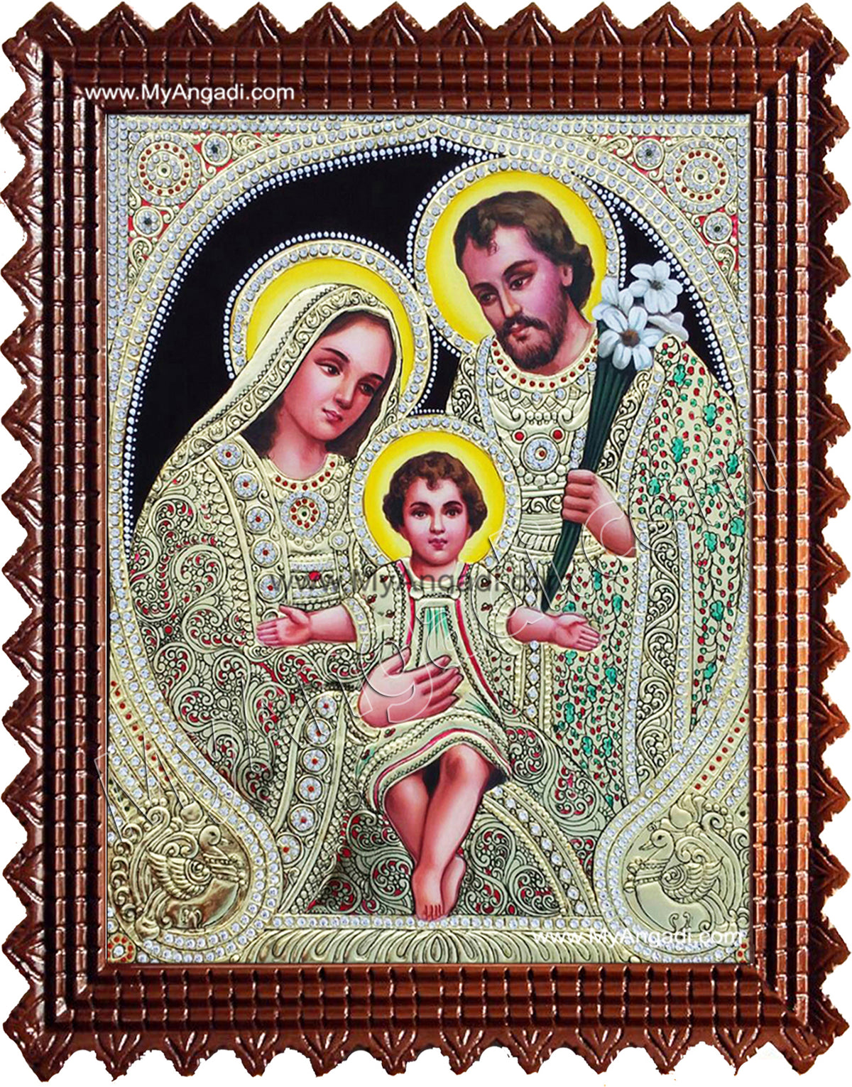 Jesus, Mary and Joseph Tanjore Paintings