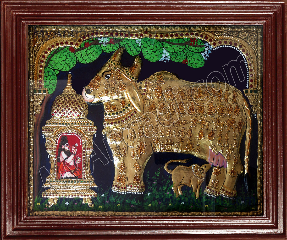 Komatha with Saint Tanjore Painting