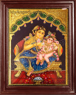 Krishna and Mother Yasoda Tanjore Paintings