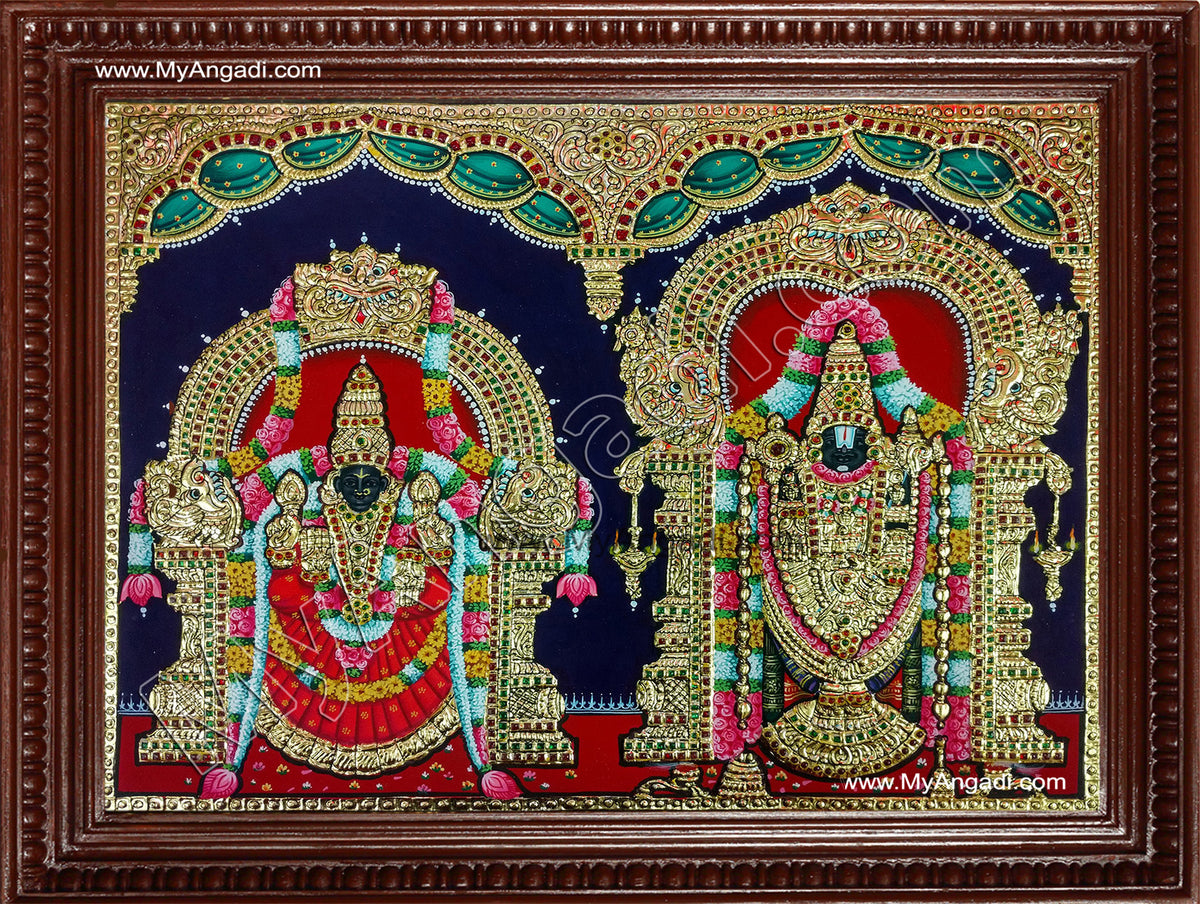 Balaji and Padmavathi Amman Tanjore Paintings