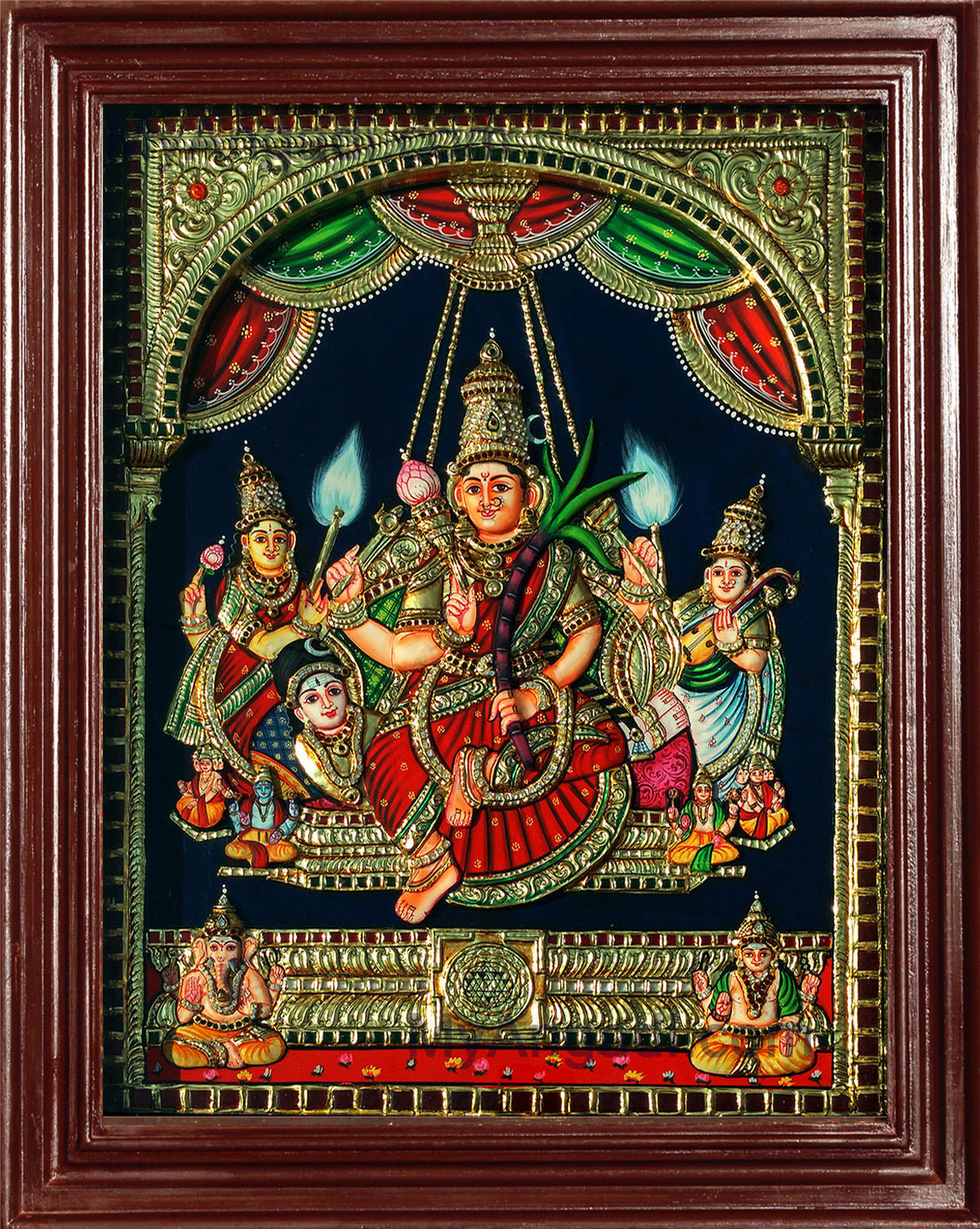 Raja Rajeswari Super Emboss Tanjore Painting