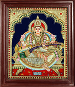 Saraswati Super Emboss Tanjore Painting