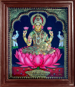 Lakshmi in Lotus Super Emboss Tanjore Painting