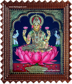 Lakshmi in Lotus Super Emboss Tanjore Painting