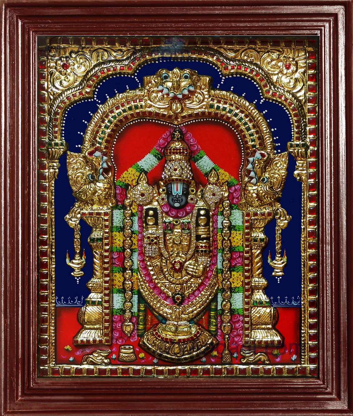 Tirupati Balaji Super Emboss Tanjore Painting