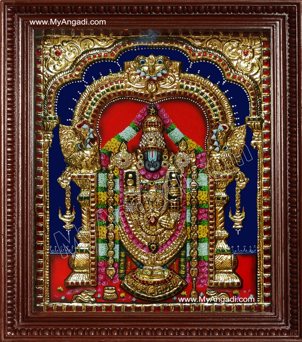 Tirupati Balaji Super Emboss Tanjore Painting