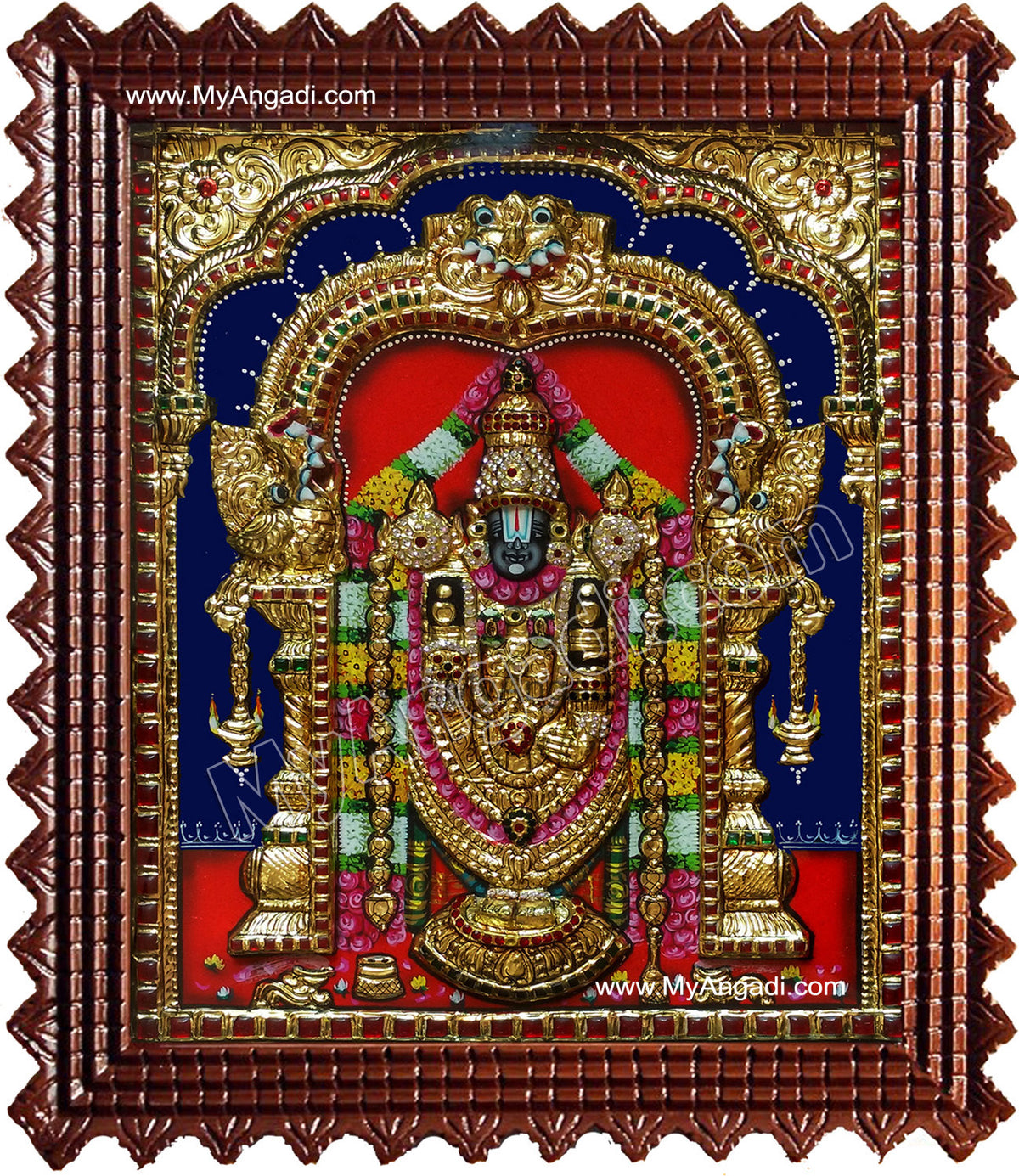 Tirupati Balaji Super Emboss Tanjore Painting