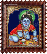 Baby Krishna Super Emboss Tanjore Painting