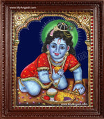 Baby Krishna Super Emboss Tanjore Painting