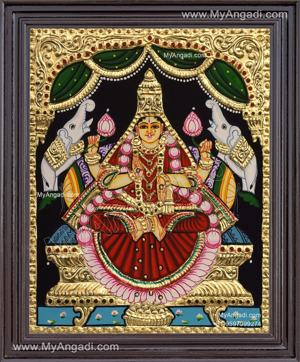 Gaja Lakshmi Tanjore Painting