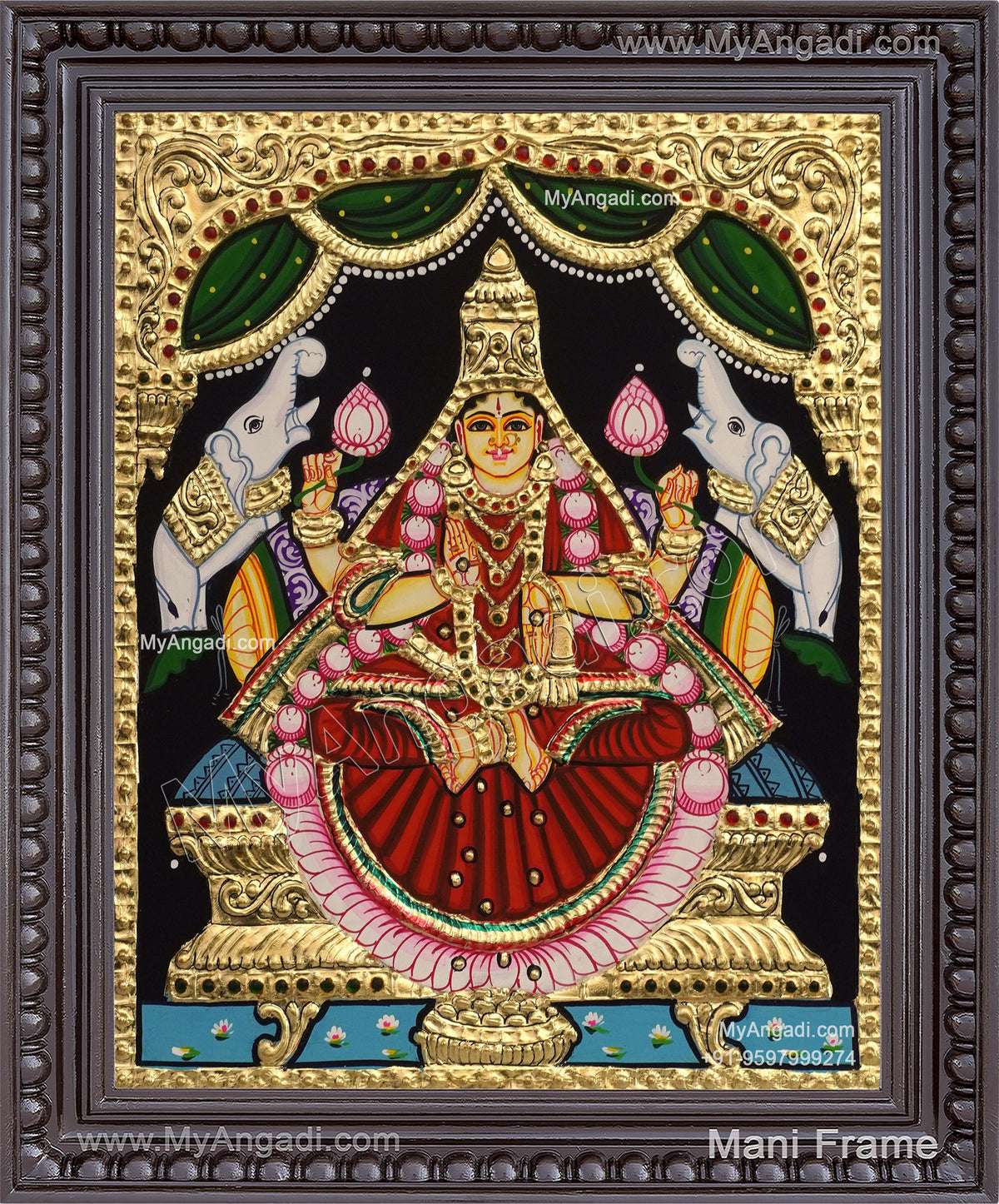 Gaja Lakshmi Tanjore Painting