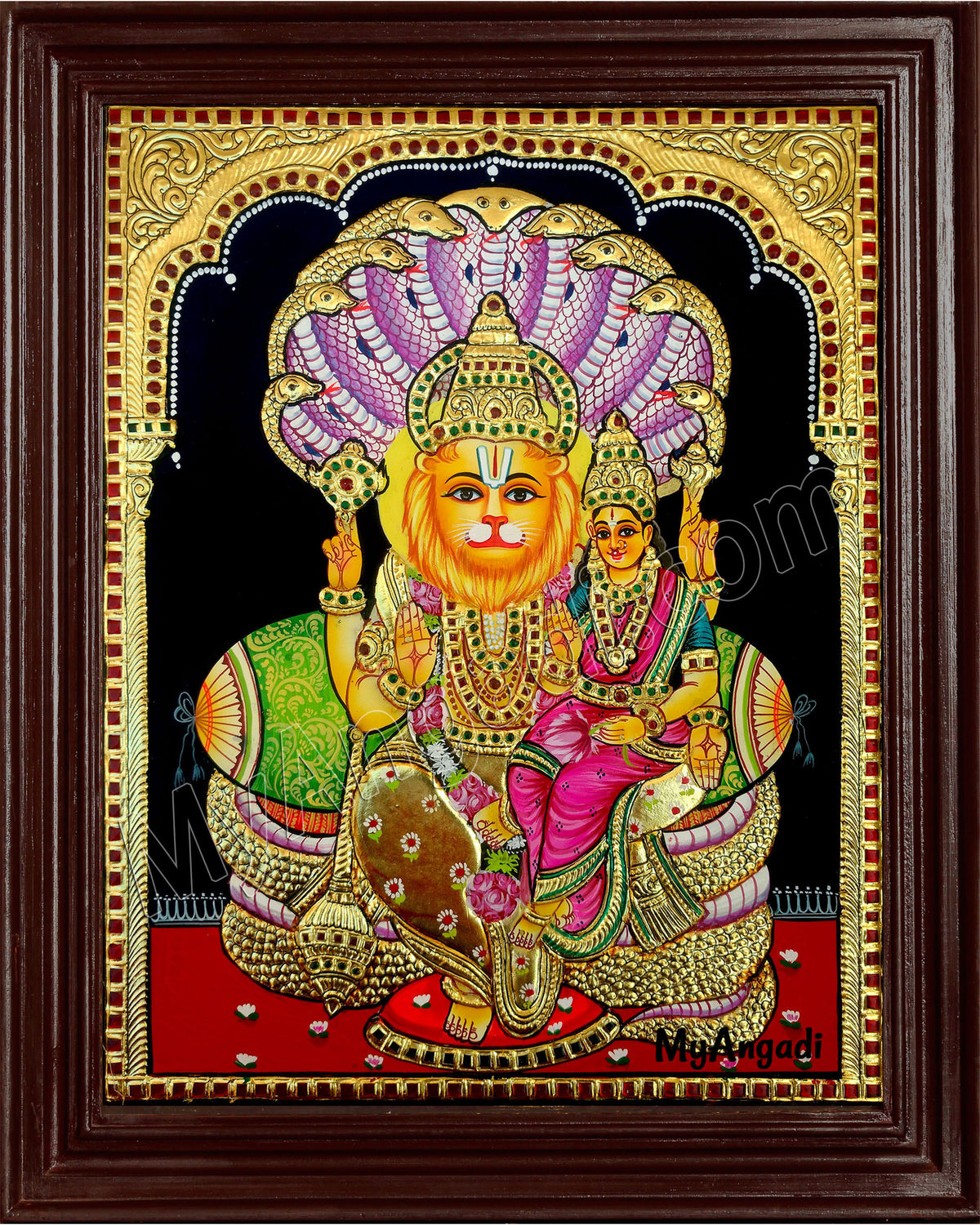 Lakshmi Narasimhar Tanjore Painting