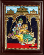 Jhula Radha Krishna Tanjore Painting