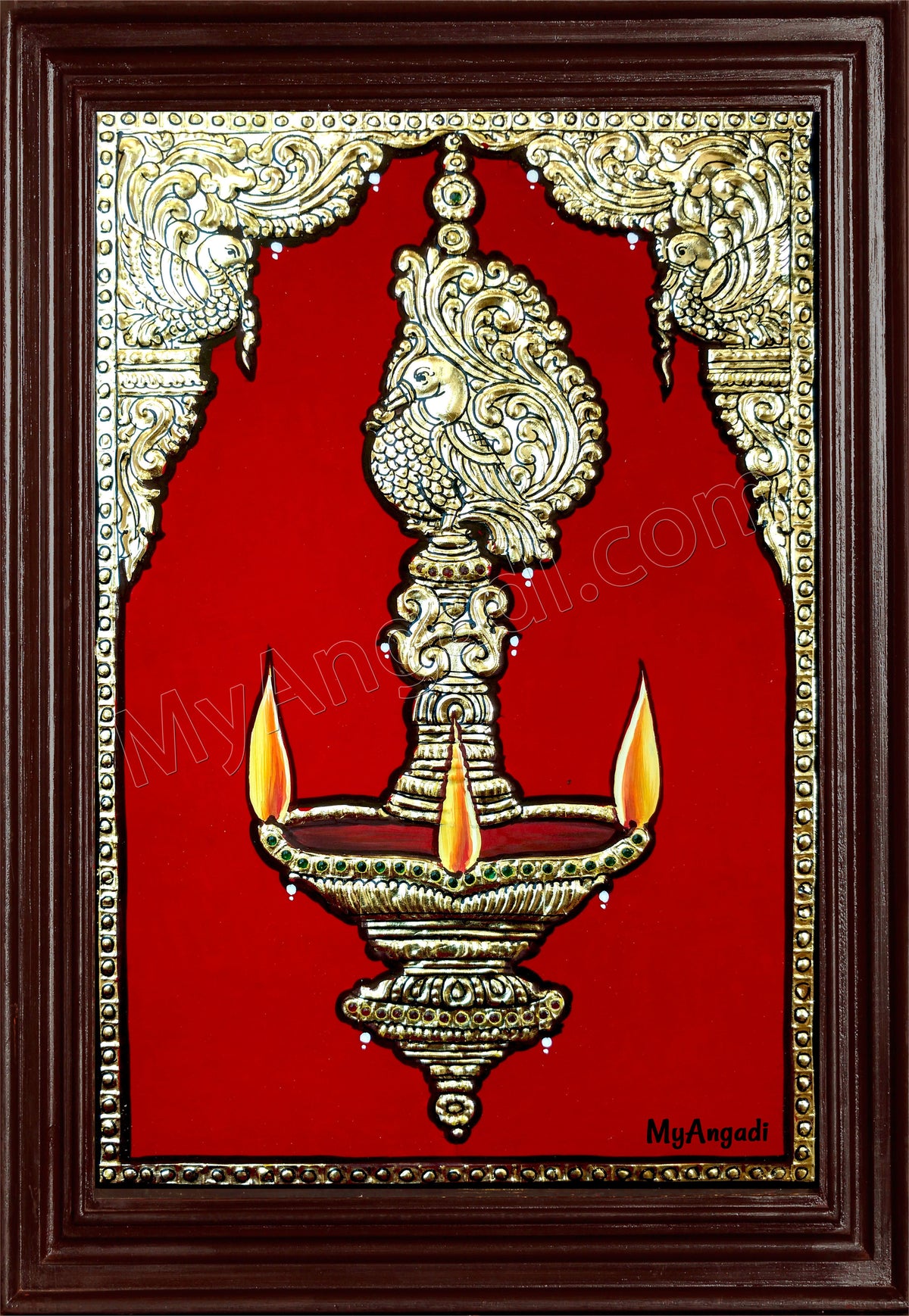 Vilakku Lamp Tanjore Painting
