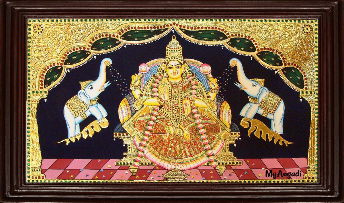 Gaja Lakshmi Tanjore Painting