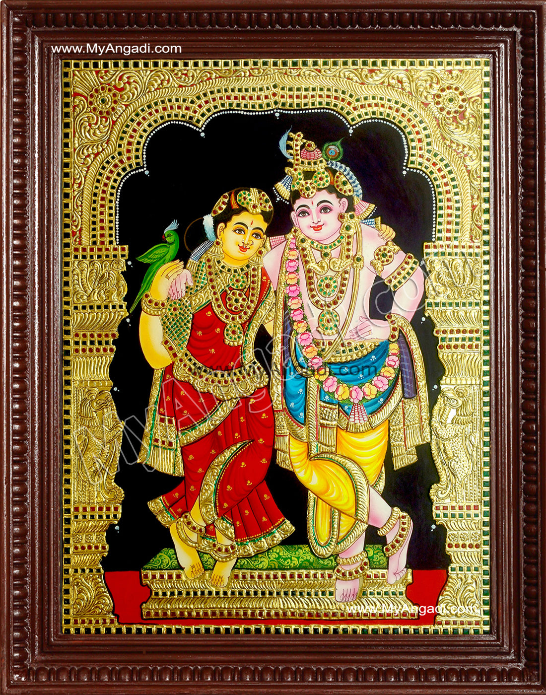 Krishna and Radhe Tanjore Painting