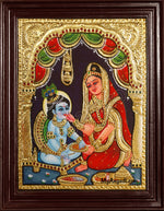 Yasotha Feeding Krishna Tanjore Painting