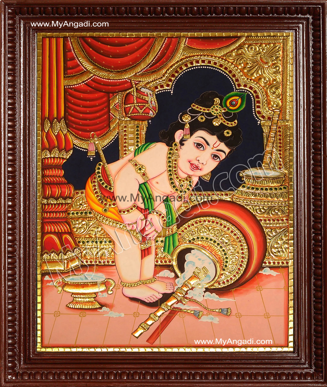 Butter Krishna Tanjore Painting