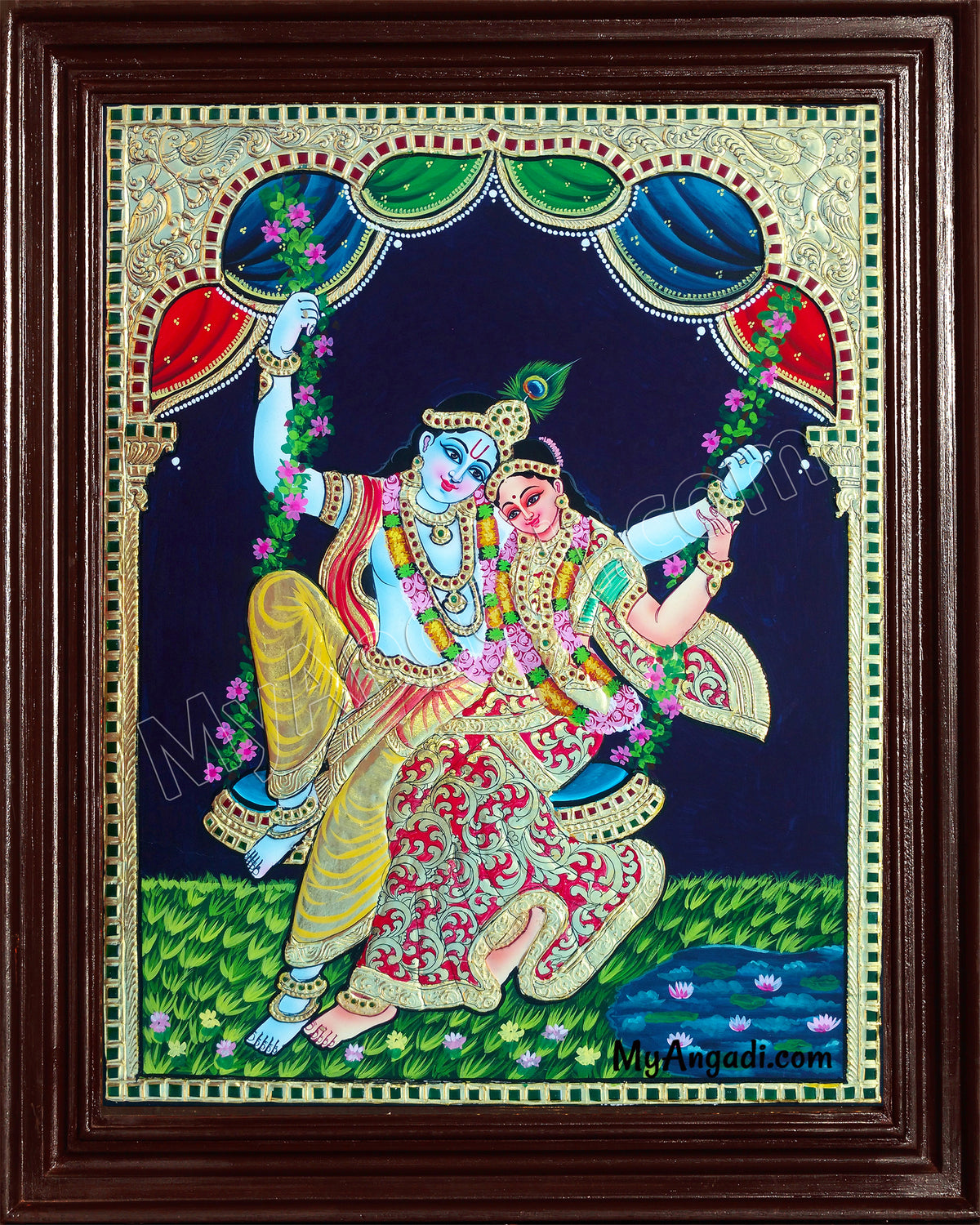 Radha Krishna Tanjore Painting