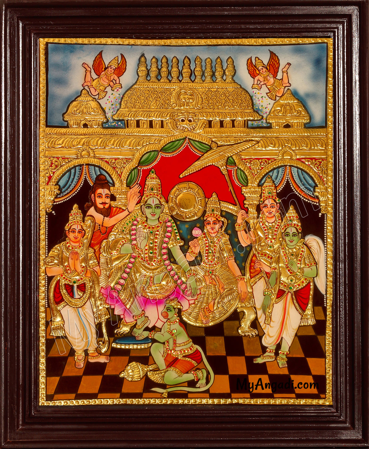 Ramar Pattabhishekam Tanjore Painting Tanjore Painting