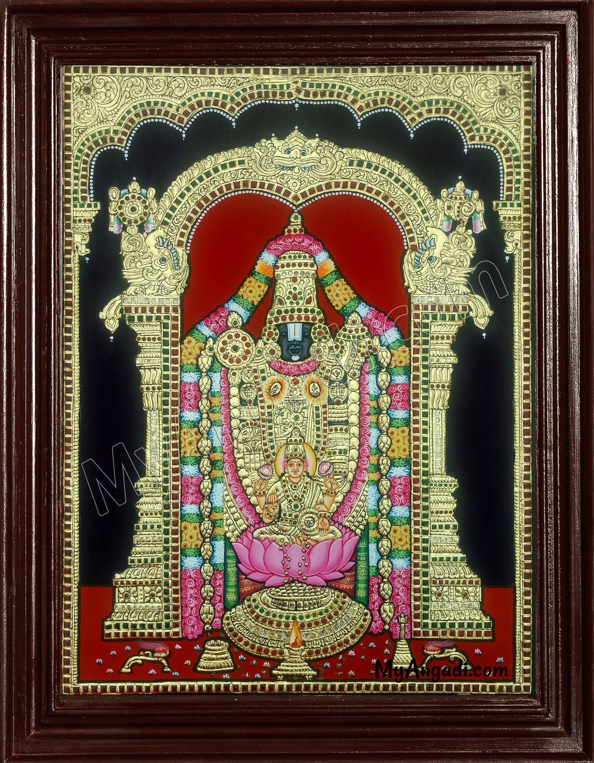 Balaji with Lakshmi Tanjore Painting