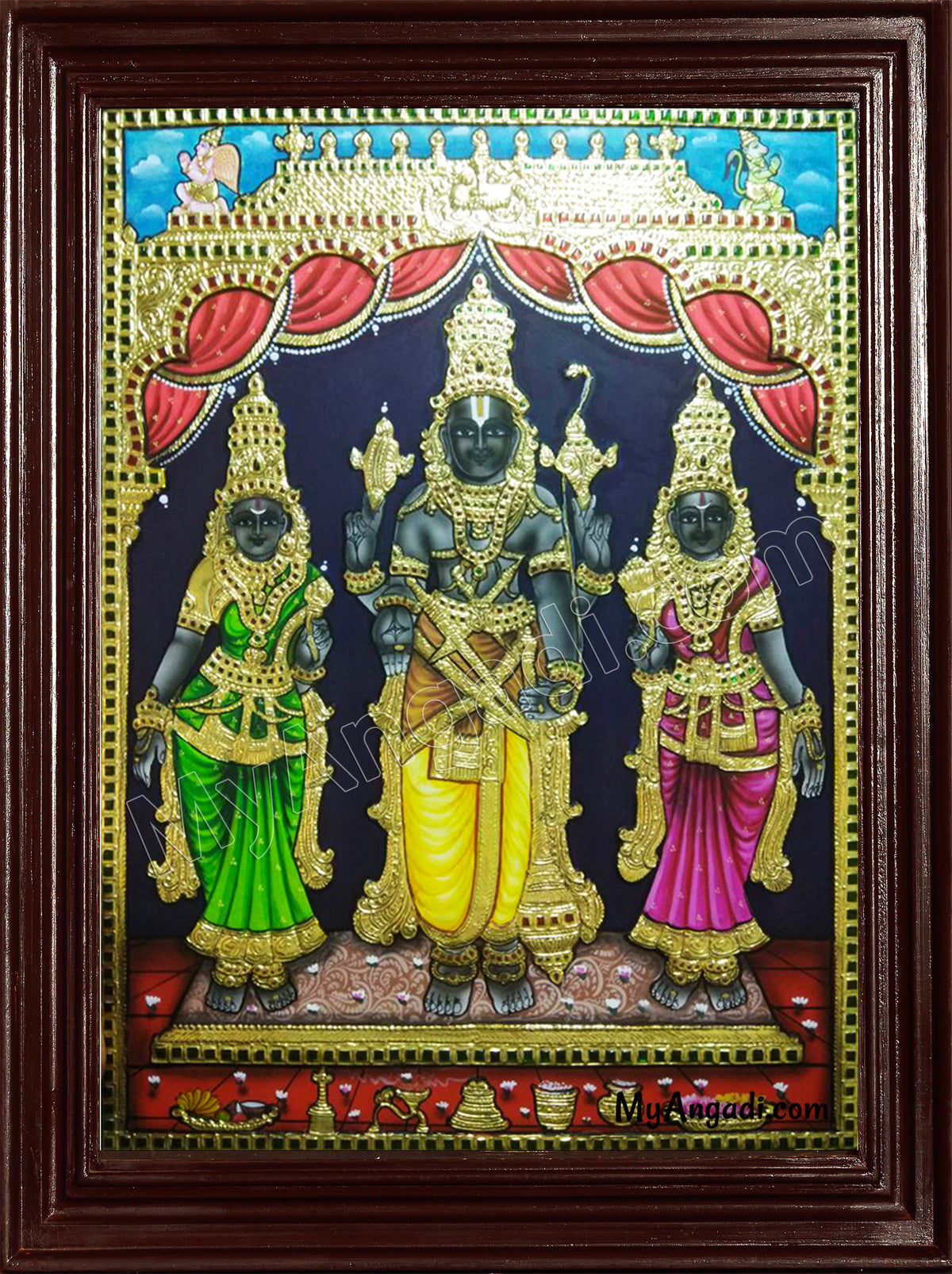 Koodal Azhagar / Kal Azhagar Tanjore Painting
