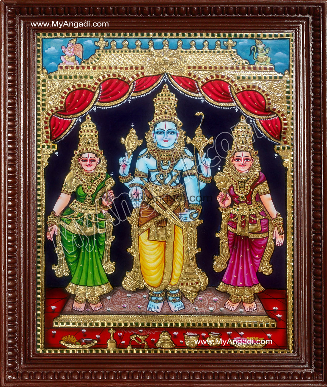 Koodal Azhagar / Kal Azhagar Tanjore Painting